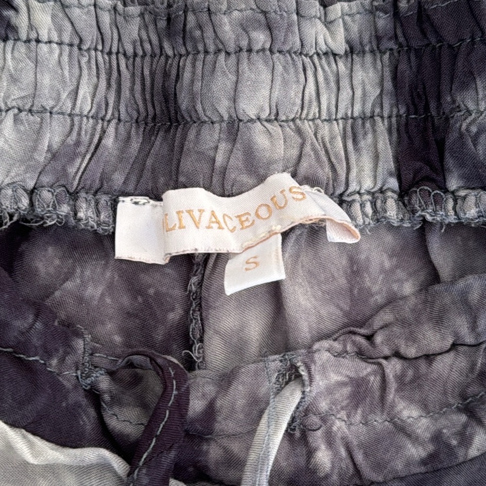 OLIVACEOUS Drawstring Wide Slit Pants - Picture 3 of 3